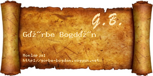 Görbe Bogdán névjegykártya